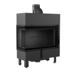 Kominek Powietrzny Stalowy Lucy Slim Lewy Bs 10 Kw Ø 160 Black