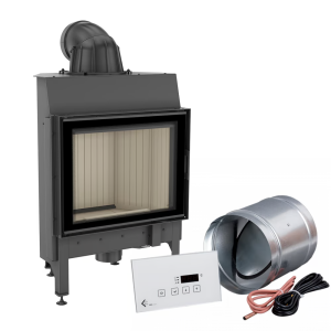 Inteligentny kominek powietrzny stalowy NADIA 10 kW Ø 200 MSK GLASS