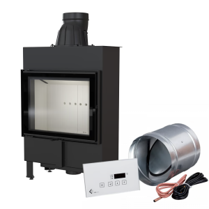 Inteligentny kominek powietrzny stalowy LUCY SLIM 8 kW Ø 160 MSK GLASS