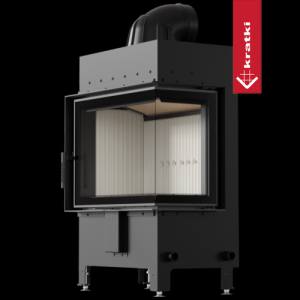 Kominek powietrzny stalowy KRATKI LUCY prawy 12 kW Ø 200 z domykaniem